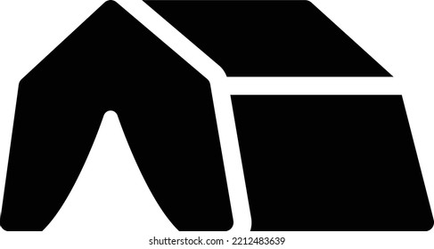 Zelt-Vektorgrafik auf transparentem Hintergrund. Hochwertige Symbole. Glyphen Vektorsymbole für Konzept und Grafikdesign.