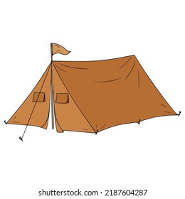 tent vector illustration,isolated on white background,top view