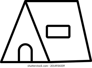 Tent Vector line icon design