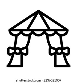 Tent Vector Line Icon Design