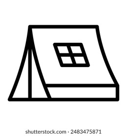 Tent Vector Line Icon Design