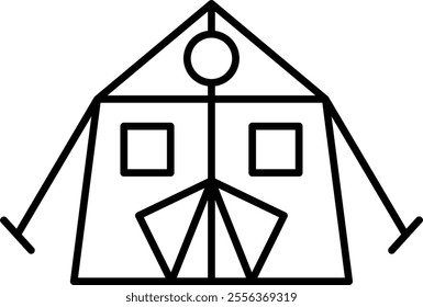 Tent Vector Line Icon Design