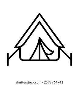 Tent Vector Line Icon Design