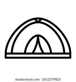 Tent Vector Line Icon Design