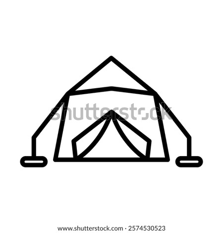 Tent Vector Line Icon Design