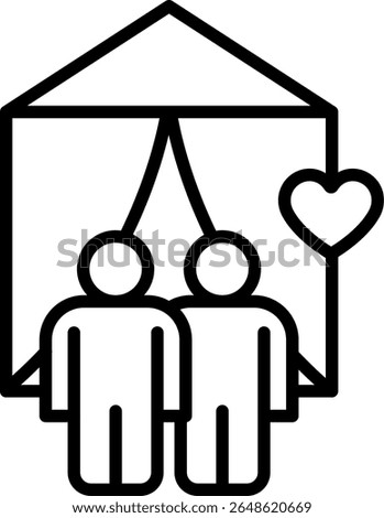 Tent Vector Line Icon Design
