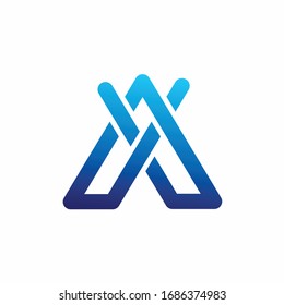 Tent vector logo, letter A logo design