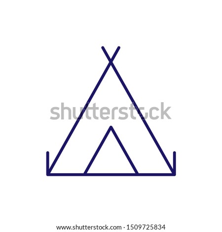 Tent vector outline icon. Camping thin line sign