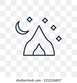 Tent vector outline icon isolated on transparent background, high quality linear Tent transparency concept can be used web and mobile