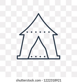 Tent vector outline icon isolated on transparent background, high quality linear Tent transparency concept can be used web and mobile