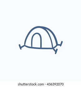 Icono de esbozo del vector de tabulación aislado en el fondo. Icono de la tienda dibujada a mano. Icono de boceto de carpas para infografía, sitio web o aplicación.