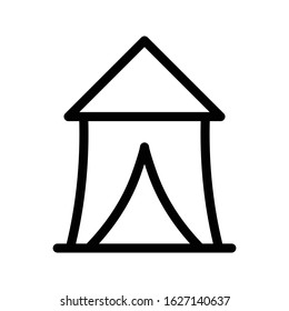 tent vector thin line icon 