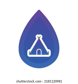 tent water logo gradient design template icon element