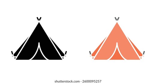 Tent web vector icons set