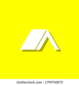 tent white icon with shadow