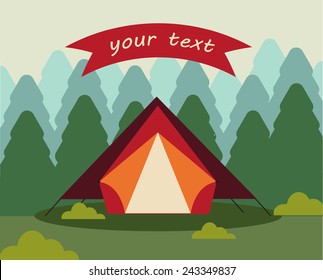 a tent in the Woods