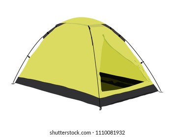 tent yellow vector vector illustration isolated