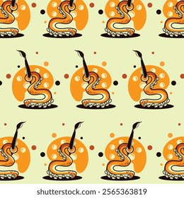 Tentacle artist pattern background vector design template