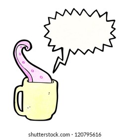 Tentakel auf Kaffeetasse