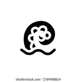 Tentacle icon, Octopus Logo, Sea Symbol.