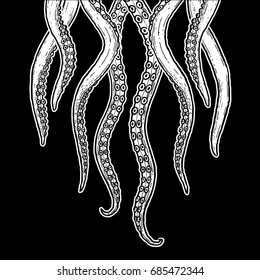 Tentacle Illustration on black background