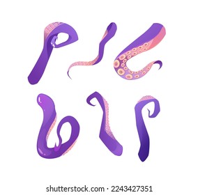 Tentacle of Octopus. Cartoon vector illustration on white background