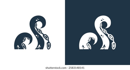 Tentacle octopus icon logo kraken graphic vector