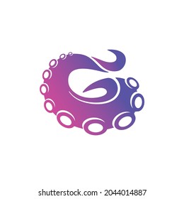 Tentacle Octopus Letter G Logo Premium