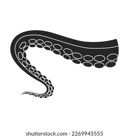 Tentacle of octopus vector black icon. Vector illustration octopus on white background. Isolated black illustration icon of tentacle .