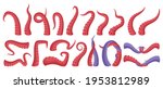 Tentacle of octopus vector cartoon icon set . Collection vector illustration octopus on white background. Isolated cartoon illustration icon set of tentacle for web design.