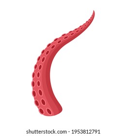 Tentacle del icono de la caricatura del vector del pulpo. Pulpo de ilustración vectorial sobre fondo blanco. Icono aislado de ilustración de caricatura de tentacle.