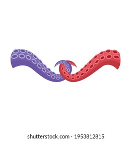 Tentacle of octopus vector cartoon icon. Vector illustration octopus on white background. Isolated cartoon illustration icon of tentacle .
