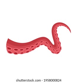 Tentacle of octopus vector cartoon icon. Vector illustration octopus on white background. Isolated cartoon illustration icon of tentacle .