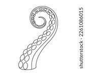 Tentacle of octopus vector outline icon. Vector illustration octopus on white background. Isolated outline illustration icon of tentacle .