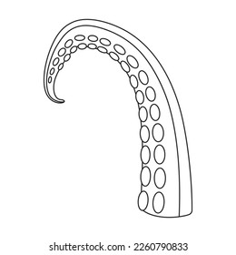 Tentacle of octopus vector outline icon. Vector illustration octopus on white background. Isolated outline illustration icon of tentacle .
