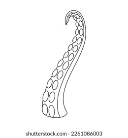 Tentacle of octopus vector outline icon. Vector illustration octopus on white background. Isolated outline illustration icon of tentacle .
