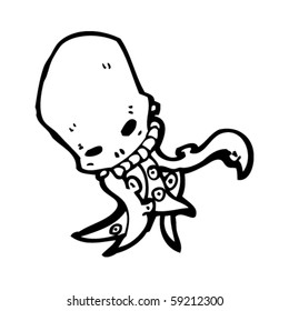 tentacle skull drawing