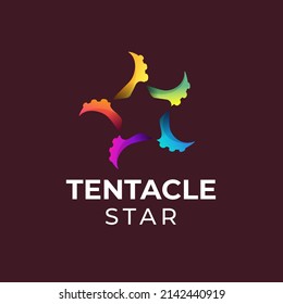 Tentakel und Sternlogo im Farbverlauf-Stil 