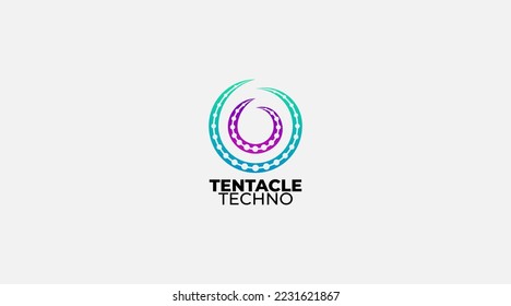 tentacle Tech Logo design Template illustration