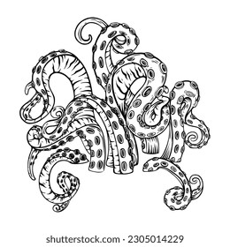 tentacle vector illustration for graphic resource