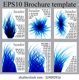 tentacles abstract brochure template.  dark blue version.