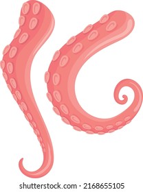 Tentacles Icon. Octopus Logo. Cartoon Sea Animal Symbol Isolated On White Background