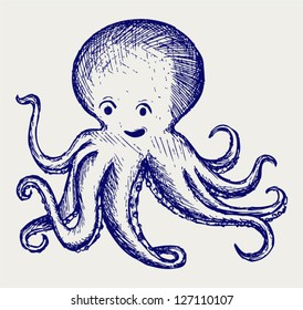 Tentacles octopus. Doodle style