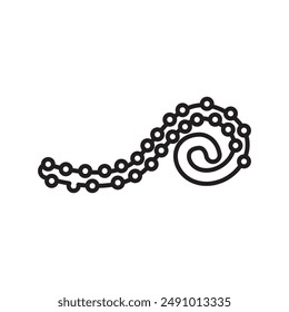 Icono de pulpo Tentáculos Logo de Vector de arte en línea negra