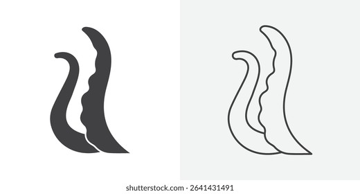 Tentacles octopus icon Line graphics illustration
