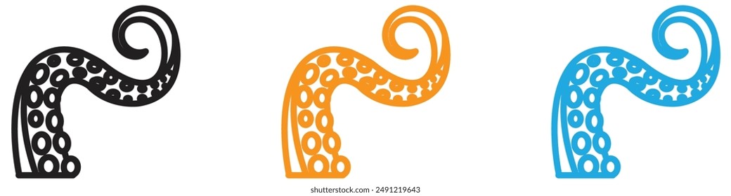Tentacles octopus vector logo set collection for web app ui