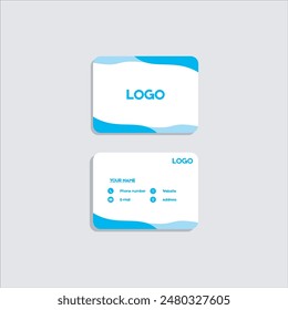 The tenth business card design is light blue on a white background