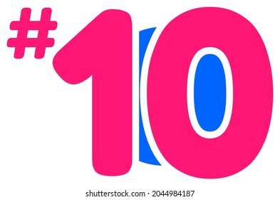 Tenth Place Sign - Amazing vector template of rounded 10th place sign suitable for animation, grade, icon, tournament, sign, ranking, sticker, template design assets, decoration, and illustration 