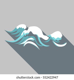 Tenth wave icon. Flat illustration of tenth wave vector icon for web