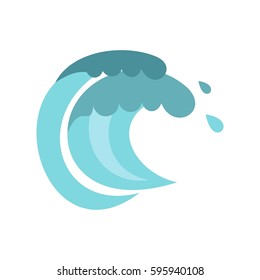Tenth wave icon in flat style isolated on white background vector illustration